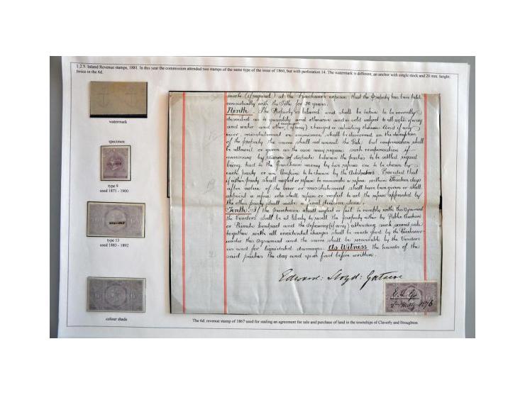Extensive collection 1d., 3d. and 6d. reddish lilac with watermarks Single-lined Anchor, Large Anchor (16,18 and 20 mm) resp.
