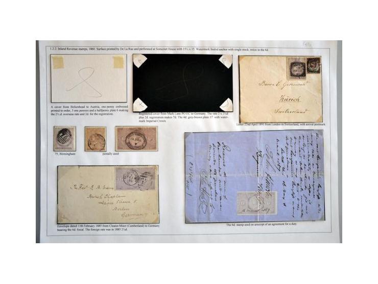 Extensive collection 1d., 3d. and 6d. reddish lilac with watermarks Single-lined Anchor, Large Anchor (16,18 and 20 mm) resp.