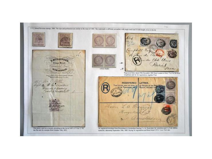 Extensive collection 1d., 3d. and 6d. reddish lilac with watermarks Single-lined Anchor, Large Anchor (16,18 and 20 mm) resp.