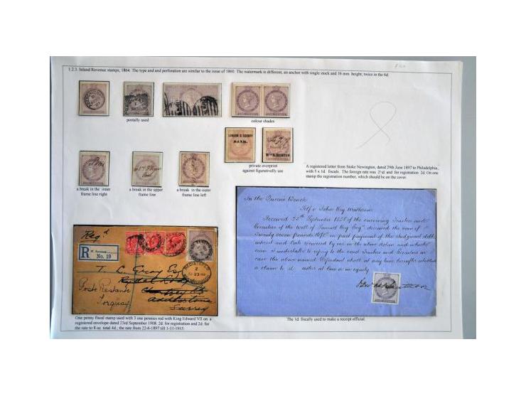 Extensive collection 1d., 3d. and 6d. reddish lilac with watermarks Single-lined Anchor, Large Anchor (16,18 and 20 mm) resp.