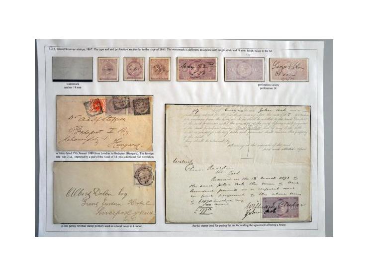 Extensive collection 1d., 3d. and 6d. reddish lilac with watermarks Single-lined Anchor, Large Anchor (16,18 and 20 mm) resp.