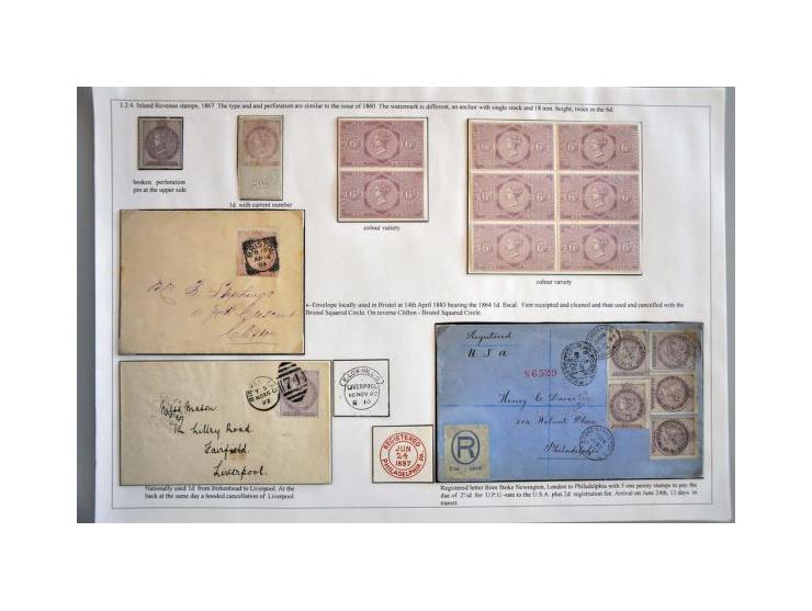 Extensive collection 1d., 3d. and 6d. reddish lilac with watermarks Single-lined Anchor, Large Anchor (16,18 and 20 mm) resp.