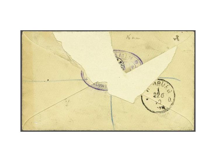 Inland Revenue 3d. reddish lilac (perf 15½x15) together with the 4d. grey-brown plate 17 on a registered cover from Mark Lane