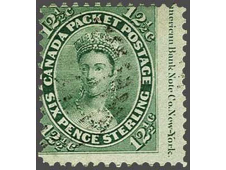 12½ cent yellow-green a fine to very fine ex. with printers name in right margin (American Bank Note Co. New-York) 