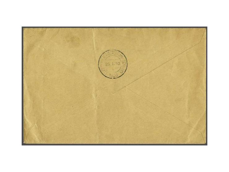 Airmail 25 centesimi dark green, 75 centesimi yellow brown and 2,25 lire greyblack on cover from Rome 22-1-1936 to Schiphol (