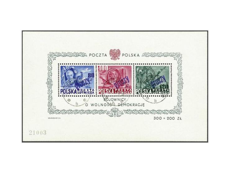 160th Anniversary of the American Constitution 80 - 120 zloty with groszy overprints, very fine signed Krawczyk, cat.v. 2200