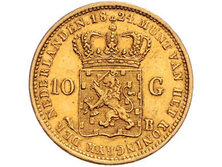 10 gulden goud Willem I 1824 Brussel Sch. 190 zf+