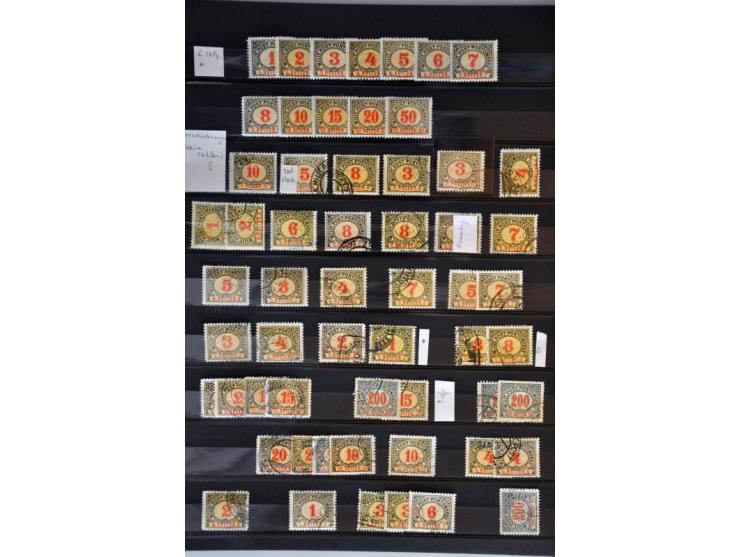 Postage Due, used and */** with perforations, some proofs etc. on stock pages