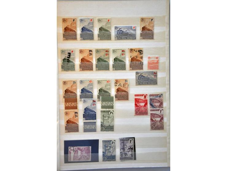 railway stamps, collection both used and */** with better stamps and sets on stock pages