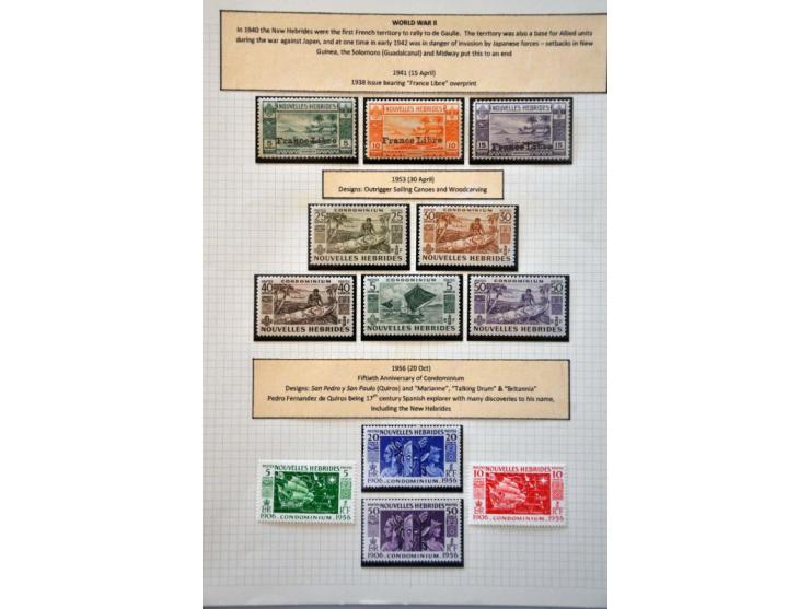 in the Pacific, collection mainly */** with a.o. New Caledonia and Polynesia nicely arranged on album leaves