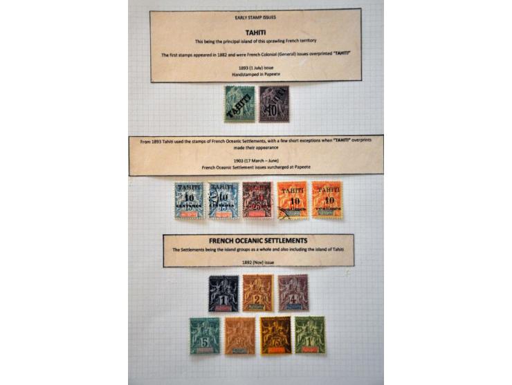 in the Pacific, collection mainly */** with a.o. New Caledonia and Polynesia nicely arranged on album leaves
