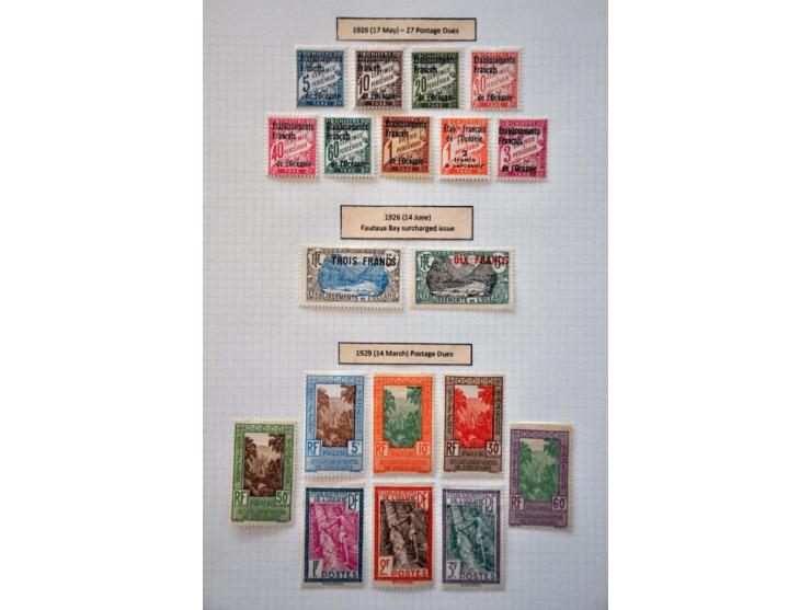 in the Pacific, collection mainly */** with a.o. New Caledonia and Polynesia nicely arranged on album leaves