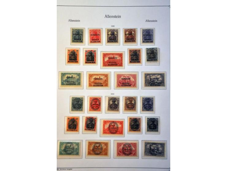 Abstimmungsgebiete, collection with Allenstein, Marienwerder, Silezia and Slesvig on album leaves