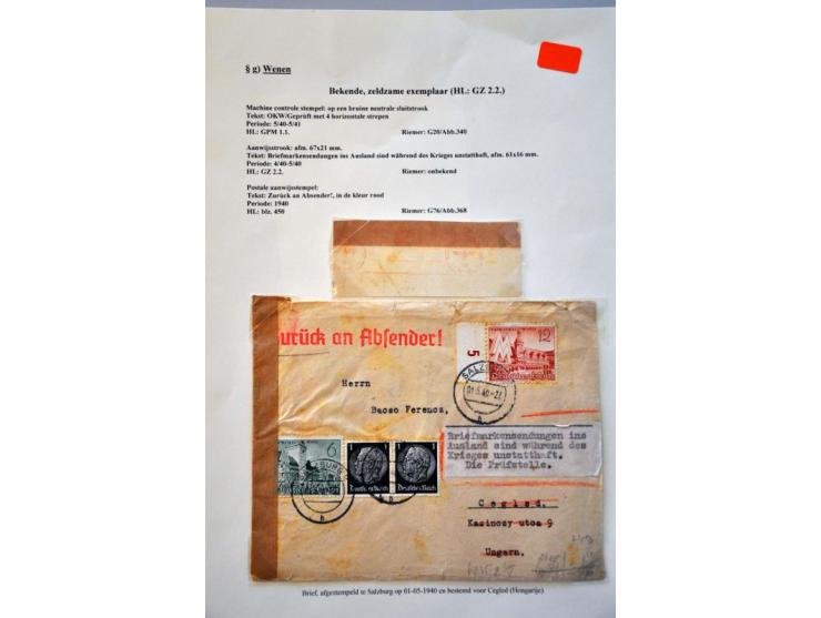 WWII Wien censor 'g', 3 letters from Germany, 2 from Netherlands and 1 from France 1940-1943 including better censor and labe