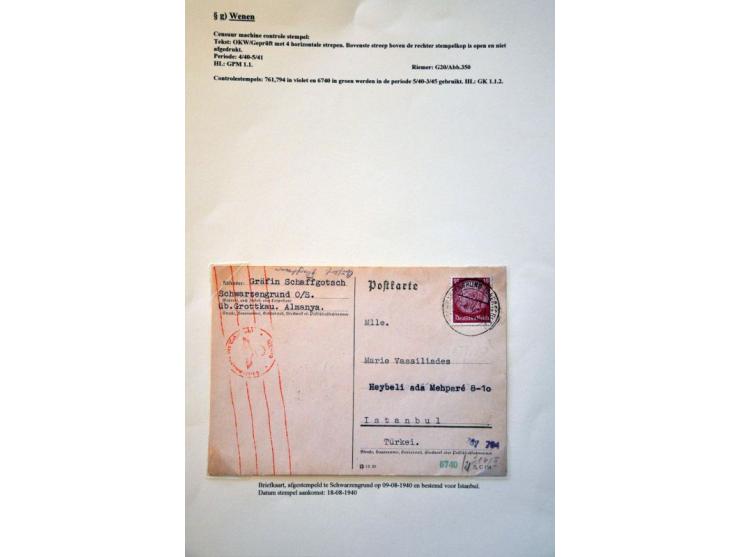 WWII Wien censor 'g', 3 letters from Germany, 2 from Netherlands and 1 from France 1940-1943 including better censor and labe