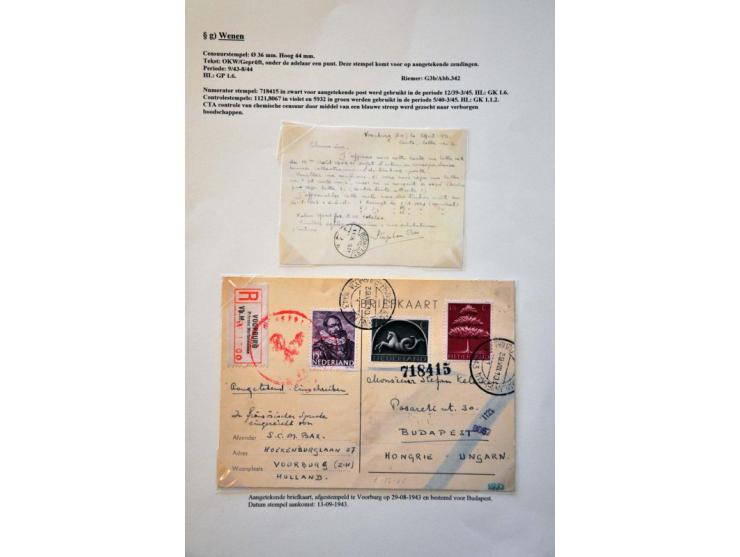 WWII Wien censor 'g', 3 letters from Germany, 2 from Netherlands and 1 from France 1940-1943 including better censor and labe