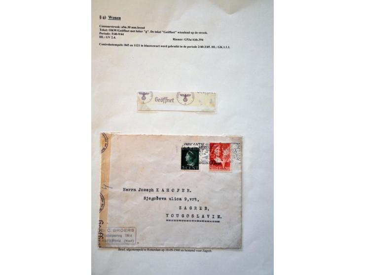 WWII Wien censor 'g', 3 letters from Germany, 2 from Netherlands and 1 from France 1940-1943 including better censor and labe