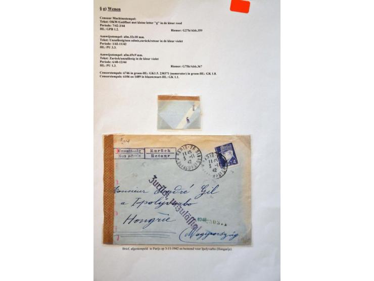 WWII Wien censor 'g', 3 letters from Germany, 2 from Netherlands and 1 from France 1940-1943 including better censor and labe