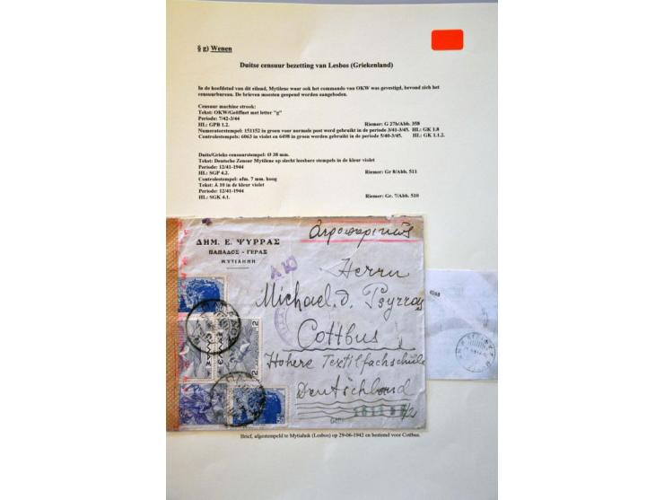 WWII Wien censor 'g', 11 letters from Greece and Turkey 1940-1944 to Western Europe with better censors as Landsmann GPG1.2 (