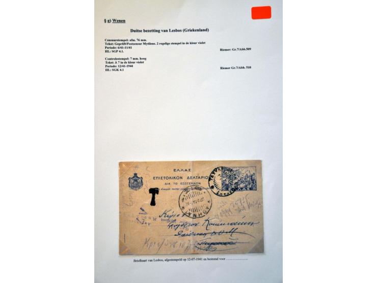 WWII Wien censor 'g', 11 letters from Greece and Turkey 1940-1944 to Western Europe with better censors as Landsmann GPG1.2 (