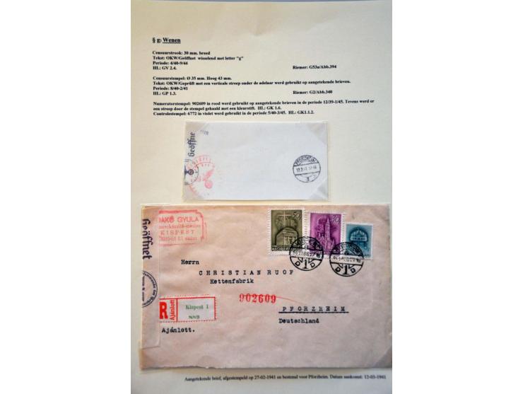 WWII Wien censor 'g', 31 letters and cards from Bulgaria, Hungary and Yugoslavia (most Serbia) 1940-1945 with better censors 