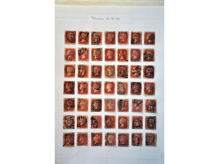 collection 1864-1880 including plate numbers with SG 43 plate 225 (2x), SG 141 plate 17, in mixed quality on album leaves 