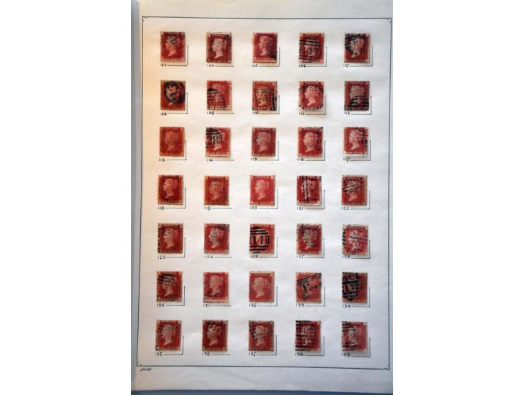 collection 1864-1880 including plate numbers with SG 43 plate 225 (2x), SG 141 plate 17, in mixed quality on album leaves 