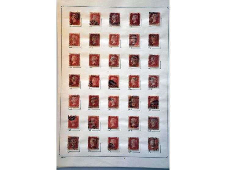 collection 1864-1880 including plate numbers with SG 43 plate 225 (2x), SG 141 plate 17, in mixed quality on album leaves 