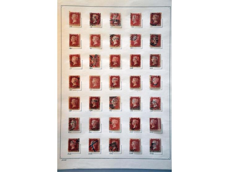 collection 1864-1880 including plate numbers with SG 43 plate 225 (2x), SG 141 plate 17, in mixed quality on album leaves 