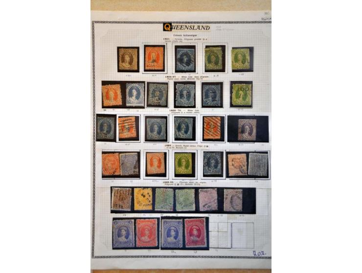 collection with better Queensland and Tasmania on album leaves and on stock pages