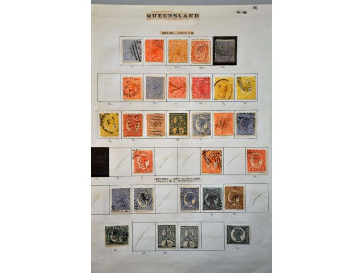 collection with better Queensland and Tasmania on album leaves and on stock pages