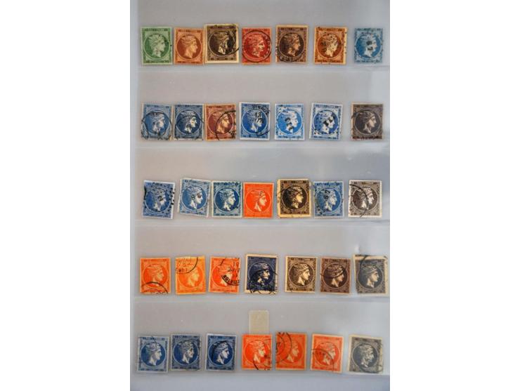 100 large Hermes heads 1861-1880, nearly all used, mixed quality