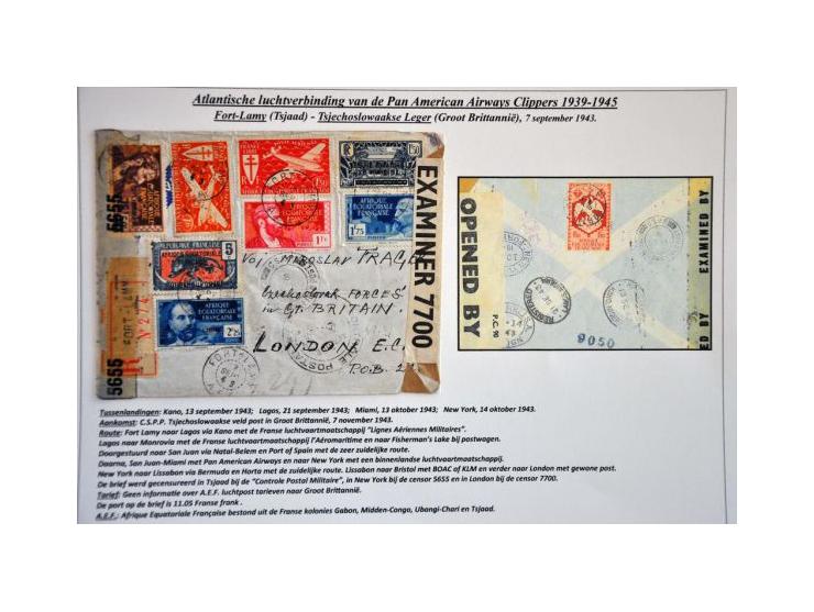 Pan American Airways Clippers, 14 covers 1939-1945 from African countries (including Afrique Equatoriale, MEF Tripoli, Zanzib