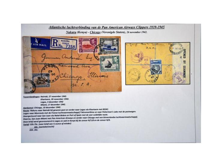 Pan American Airways Clippers, 14 covers 1939-1945 from African countries (including Afrique Equatoriale, MEF Tripoli, Zanzib