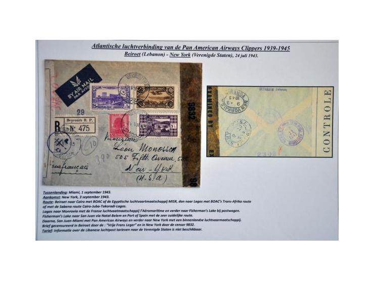 Pan American Airways Clippers, 14 covers 1939-1945 from Asian countries (including Afghanistan, Birma, Malaya, Lebanon, Phili