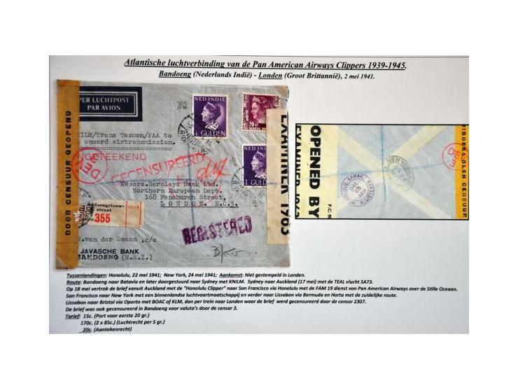 Pan American Airways Clippers, 14 covers 1939-1945 from Asian countries (including Afghanistan, Birma, Malaya, Lebanon, Phili