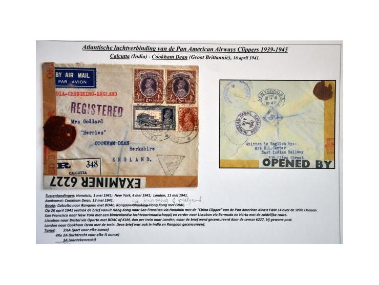 Pan American Airways Clippers, 14 covers 1939-1945 from Asian countries (including Afghanistan, Birma, Malaya, Lebanon, Phili