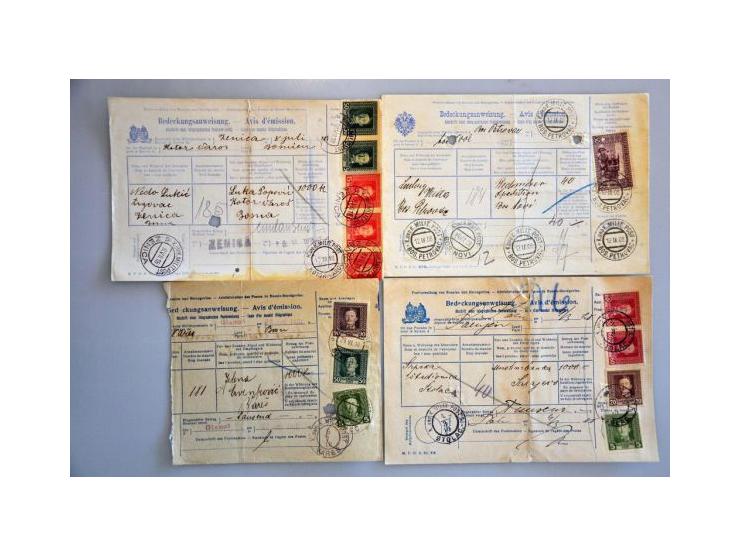 17 telegraphic postal money order forms with various issues in mixed quality