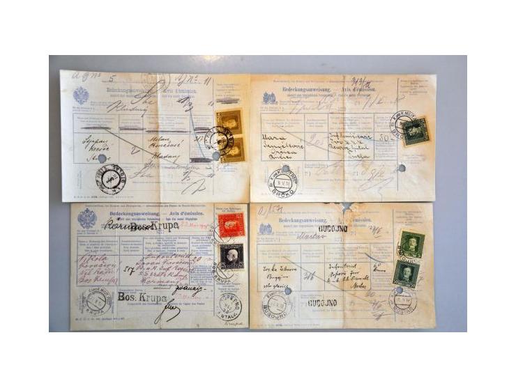 17 telegraphic postal money order forms with various issues in mixed quality