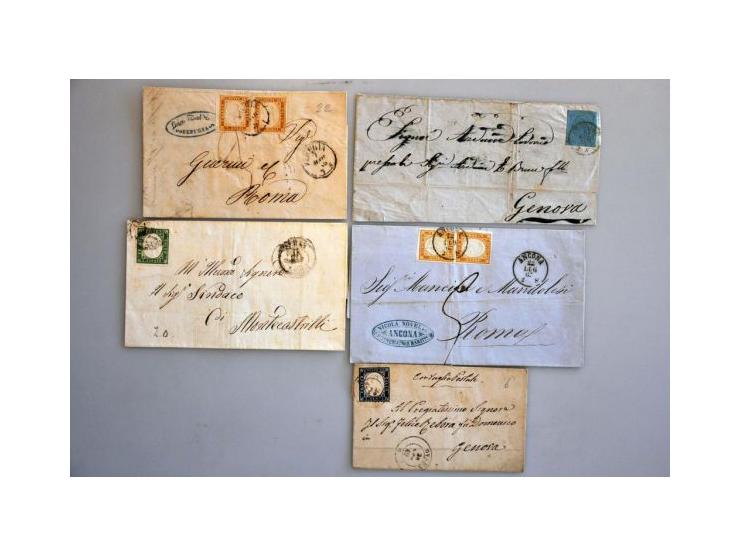 and Italy, 9 better franked covers including Sass. nos. 629-631 on fdc