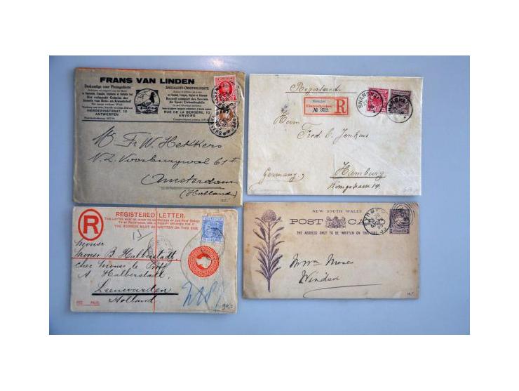 19 covers and picture postcards with better ex. including Germany and German post in China, France etc.       