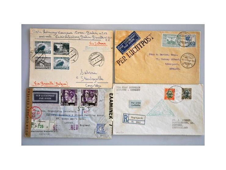 14 better Airmail covers including Islandfahrt, British Commonwealth, Japan etc.