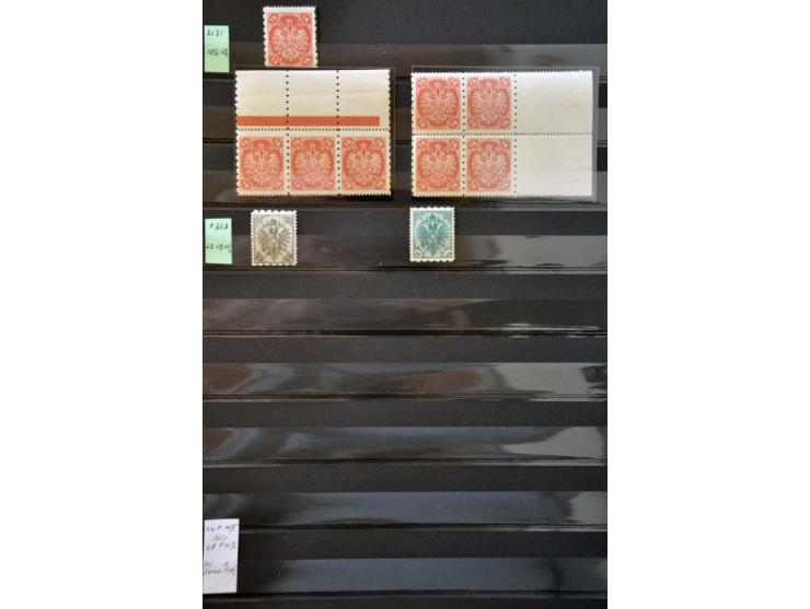Coat of Arms issue 1901-1905, used and */** with perforations, varieties, larger units, cancellations etc. in stockbook
