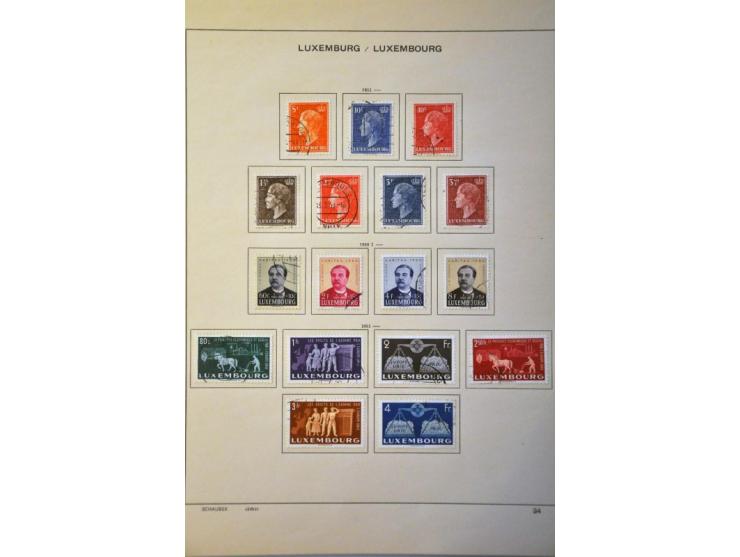 en Luxemburg collectie 1945-1969 gestempeld inclusief blokken in Schaubek album 