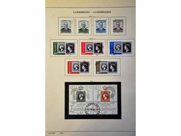 en Luxemburg collectie 1945-1969 gestempeld inclusief blokken in Schaubek album 