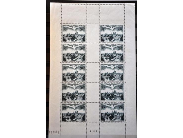 used and */** including classics, gutter pairs, coins datés, Yv. no. 841 in complete sheetlet of 10, Airmail Yv. no. 20 in co