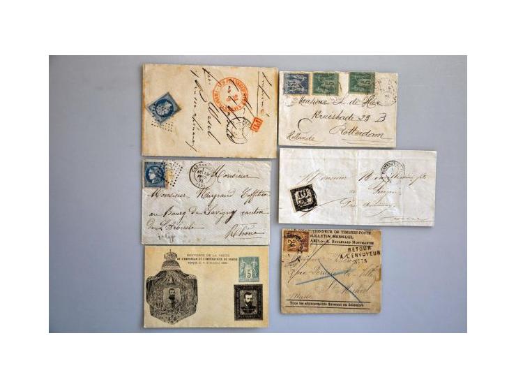 collection of over 60 19th century franked covers including foreign destinations (a.o. Mexico), frankings, cancellations (a.o