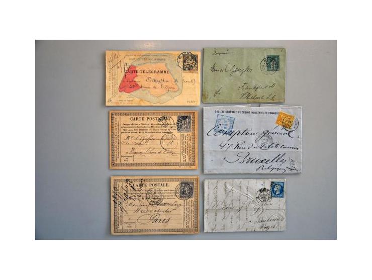 collection of over 60 19th century franked covers including foreign destinations (a.o. Mexico), frankings, cancellations (a.o