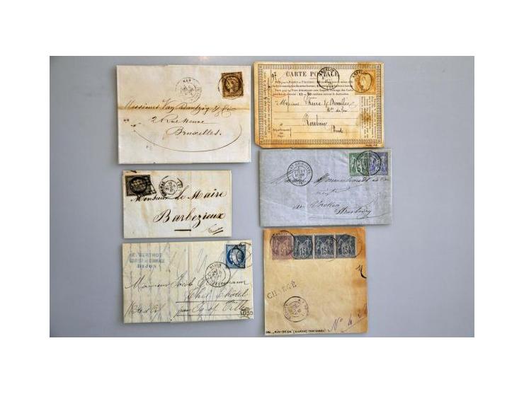 collection of over 60 19th century franked covers including foreign destinations (a.o. Mexico), frankings, cancellations (a.o