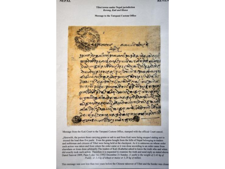 7 stampless envelopes 1901-1914 from the Tibet border administration Kerong, Kuti and Khasa (Tibet towns under Nepal jurisdic